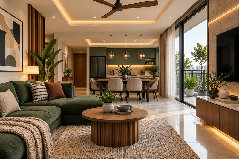 Premium Indian home interior demonstrating how thoughtful planning and selective upgrades can make a budget interior look refined