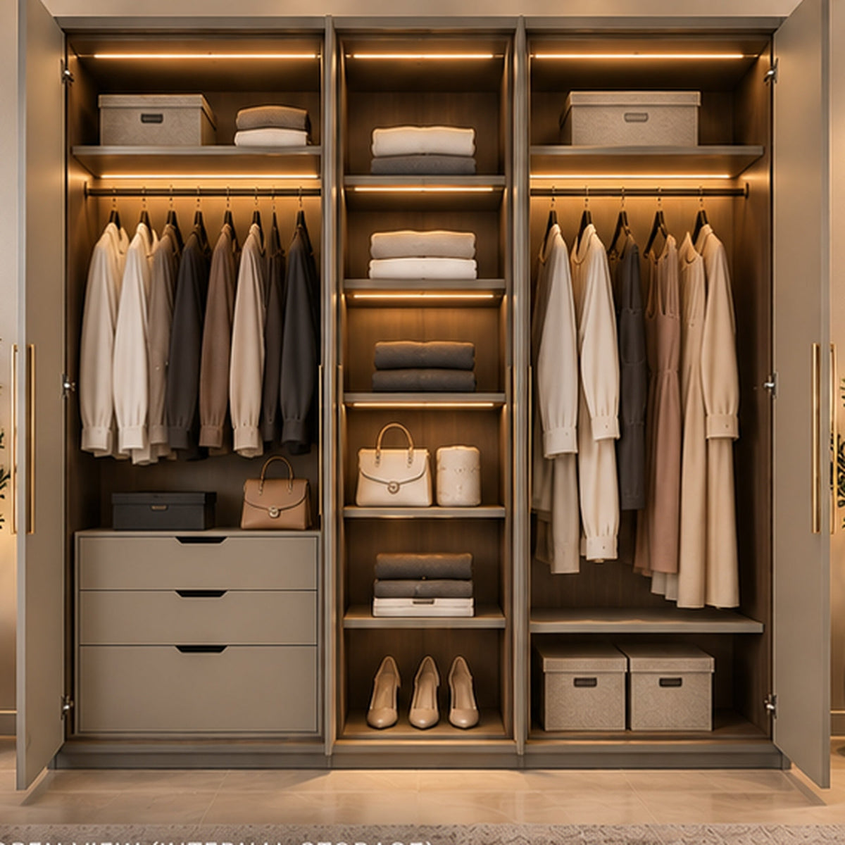 Right Work Interior project image for wardrobe storage planning for Bangalore apartments