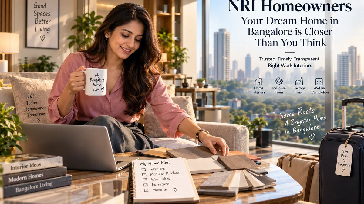 NRI woman in Dubai planning Bangalore home interiors remotely