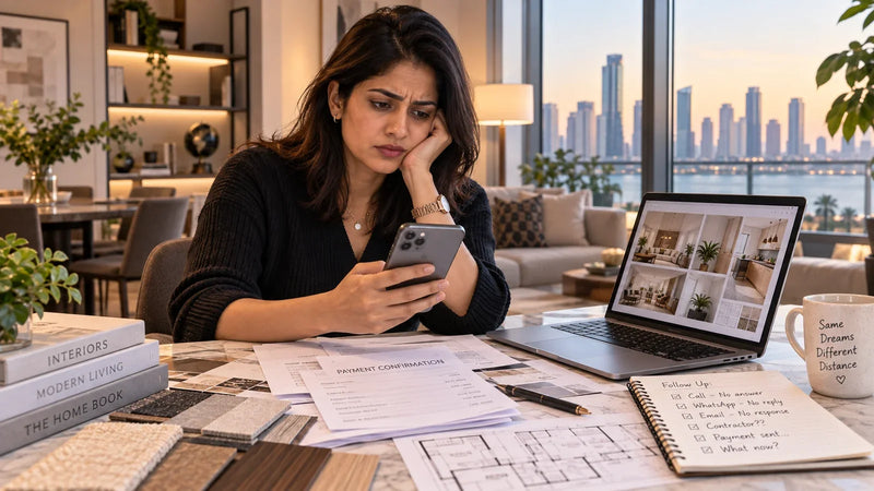 NRI homeowner in Saudi Arabia planning Bangalore home interiors