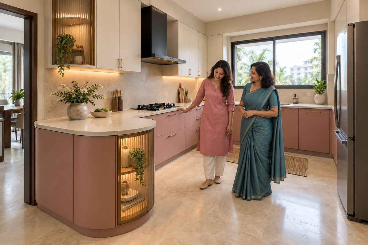 Right Work Interior project image for modular kitchen planning in Bangalore for NRIs