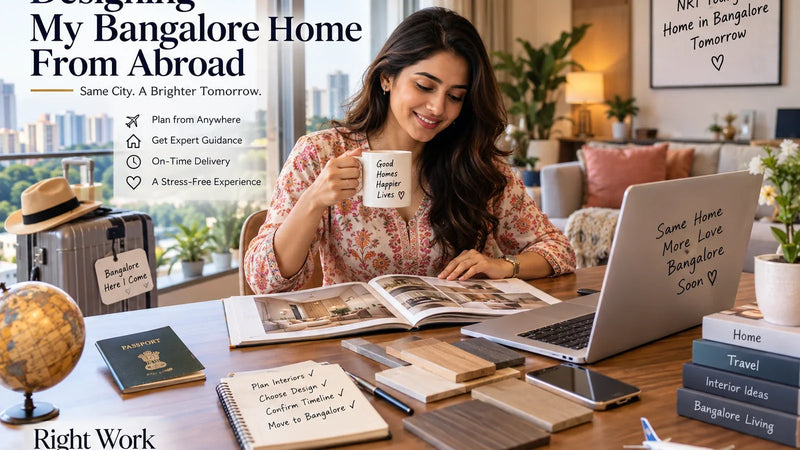 NRI homeowner checking how to verify a Bangalore interior company from abroad