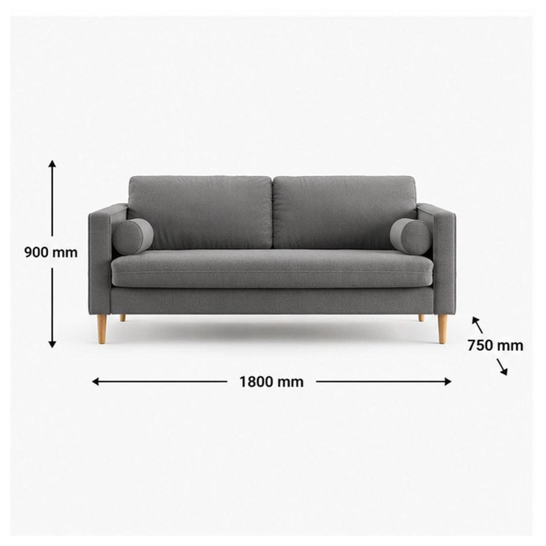 3 seater modern fabric sofa for living room by Right Work Interior – view 2