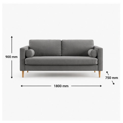 3 seater modern fabric sofa for living room by Right Work Interior – view 2