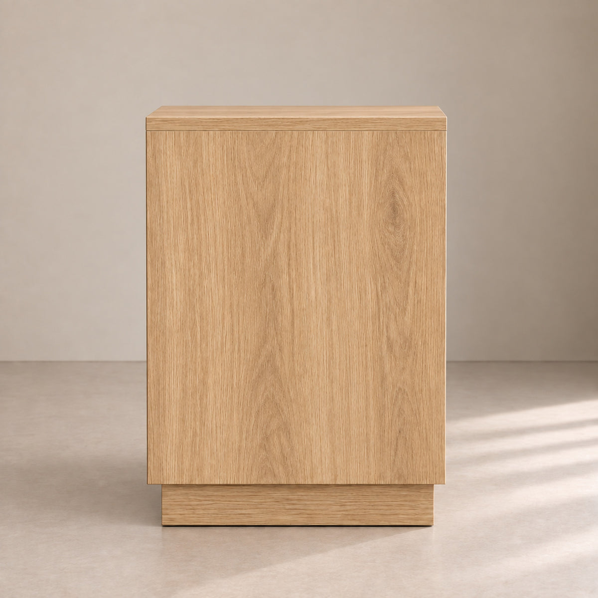 Right Work Linea Natural Oak — side view — beige background