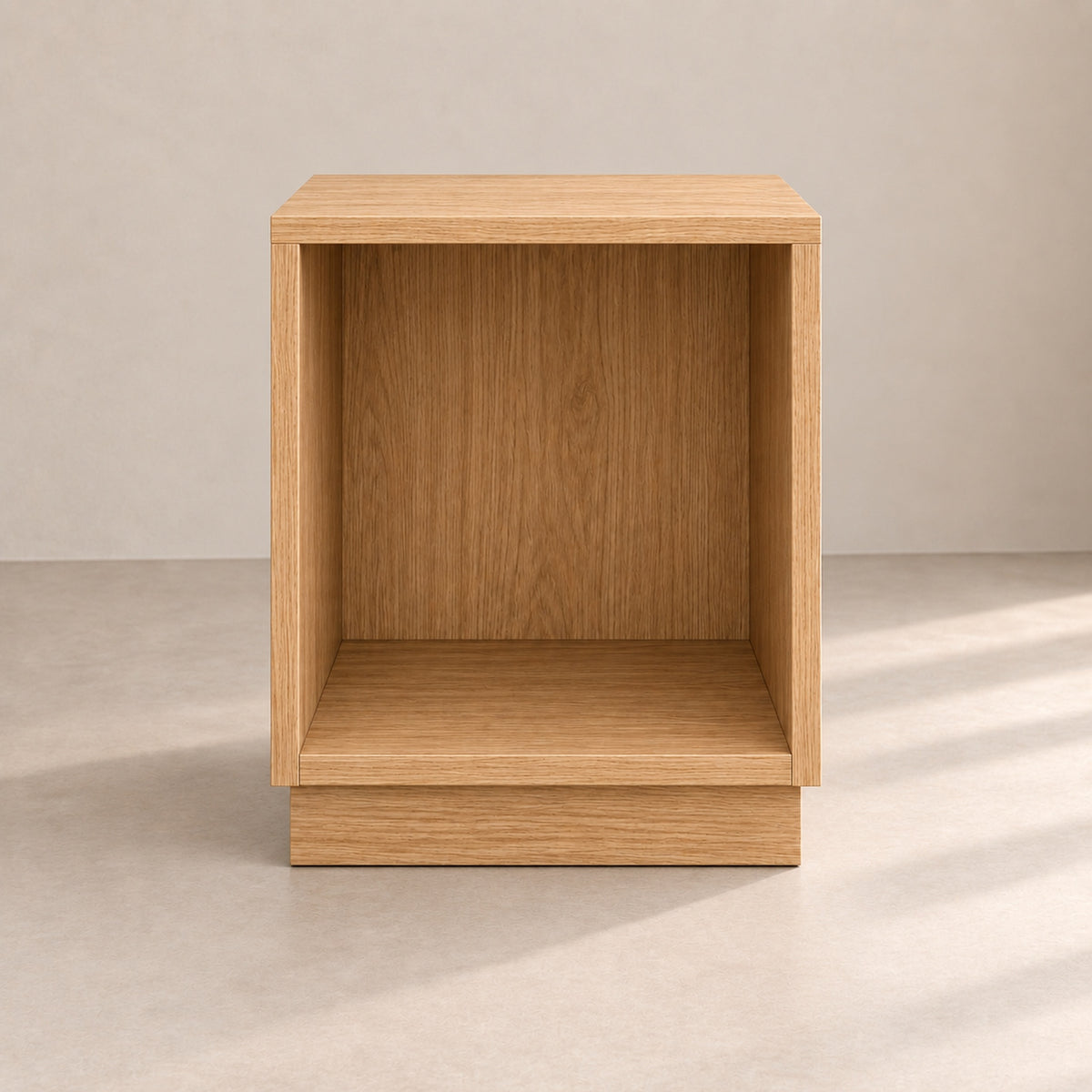 Right Work Nook Natural Oak — front view — beige background