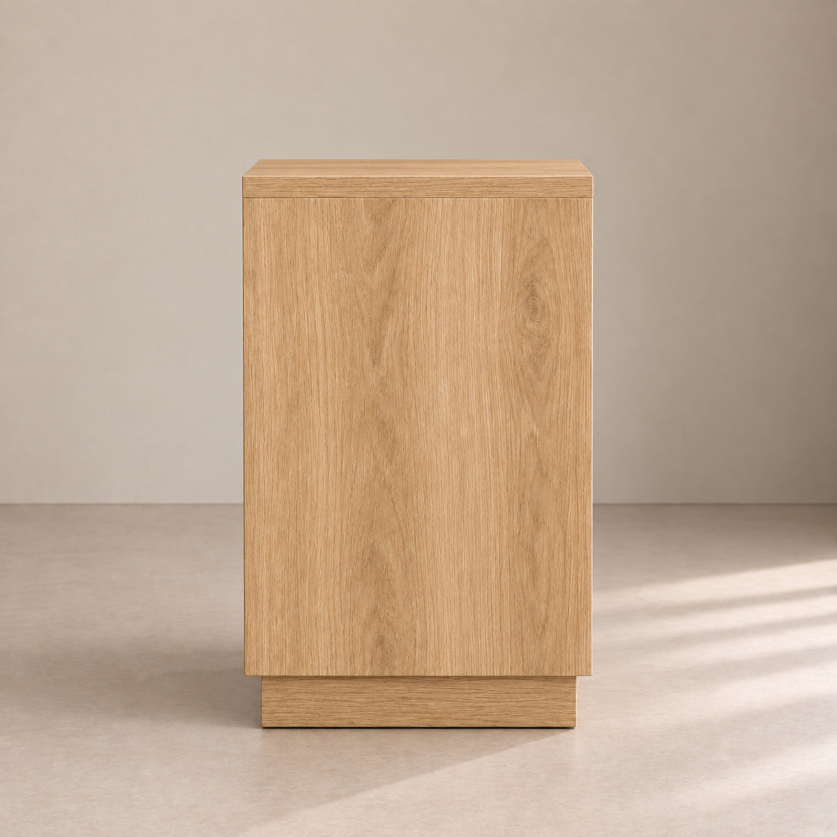 Right Work Nook Natural Oak — side view — beige background
